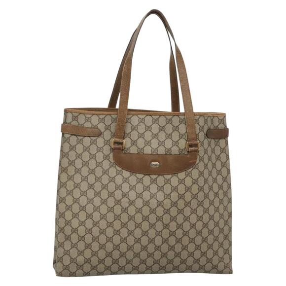 GUCCI GG Supreme Tote Bag Pvc Beige Gold 39 02 061 - Picture 1 of 16